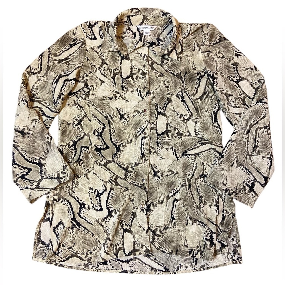 Counterparts Women's Animal Print Button-down Blouse Size Small - Picture 12 of 14